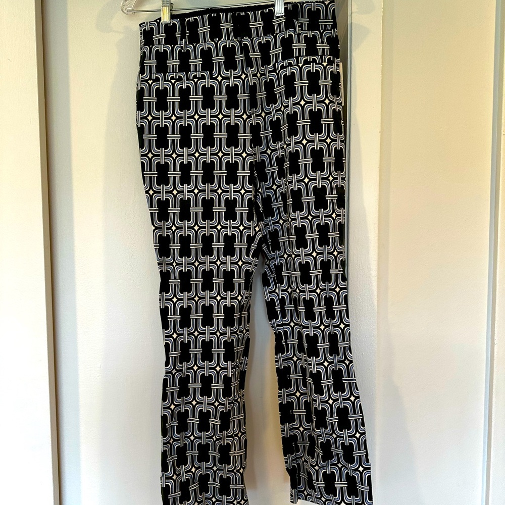 Size 8 new with tags hunter green and light blue detail straight leg pants.
